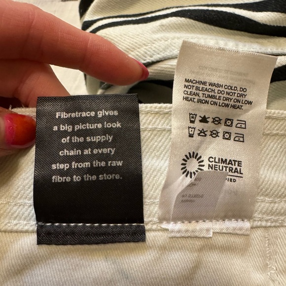 🖤 REFORMATION Logan Ultra High Rise Wide Leg Jeans, Black & White "PA Stripe" - Picture 10 of 14